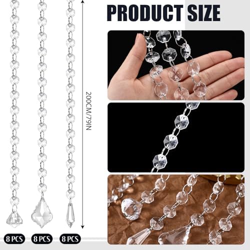 24 Pcs 79 Inch Clear Acrylic Crystal Garland Strands - Image 2