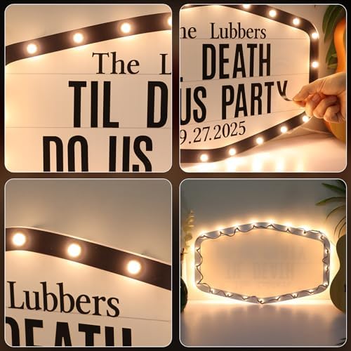 16IN Wedding Bottle Service Sign, Personalized Wedding Entrance Props Led Marquee Sign for Reception, Custom Light up Marquee Sign with Stickers for Bridal Engagement Anniversary Nightclub Gift - Image 3