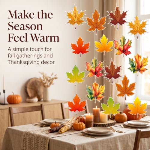 16Pcs Thanksgiving Hanging Swirl Set Party Decorations Autumn Theme Pumpkin Maple Leaf Turkey Orange Brown Red Party Supplies Sign - Image 6