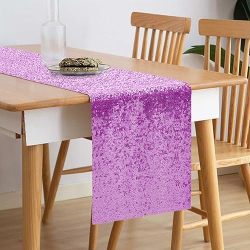 10 Packs 12 x 72 inches Lavender Sequin Table Runner - Image 2