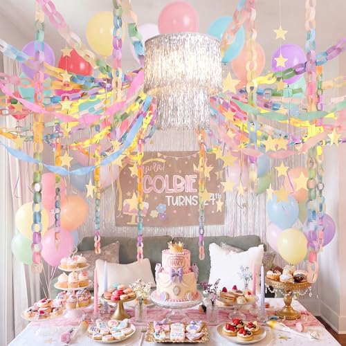Fancy Princess Birthday Party Decor Garland, Pastel, Small, 8 Pcs - Image 5