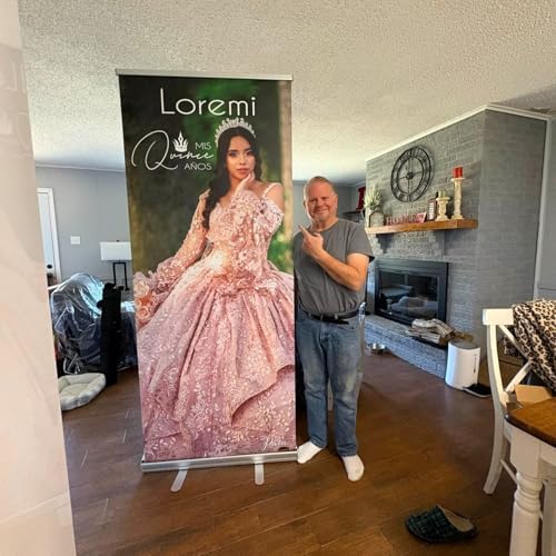 Custom Banner Pop up Banner Aluminum Deluxe Retractable Banner-Made in USA-33"x81" with Stand Roll up Banner for Business, Trade Shows, Stores, Advertising, Events - Image 2