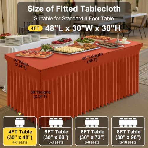 Smiry Spandex Elastic Fitted Table Cloth Skirt for 4FT Rectangle Table - Image 6