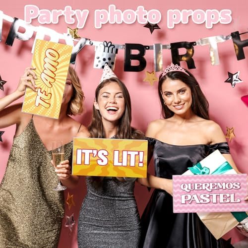 Beeveer 24 Spanish Quinceanera Photo Booth Props, Double Sided PVC Signs - Image 6