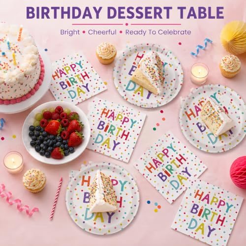 40 Pcs Birthday Plates and Napkins Set, Large 9 Inch Party Plates - Image 6