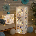 Baby Shower Balloon Box Decorations with LED Lights & 40 Balloons, Blue by Meonum