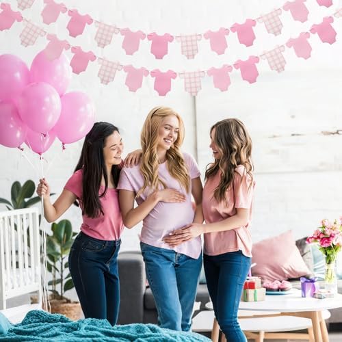 Weysat 2 Pcs Gender Reveal Banner Decorations Pink Plaid Banner - Image 6