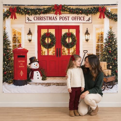 Christmas Backdrop, Post Office Winter Photography Background, 7x5ft - Image 6