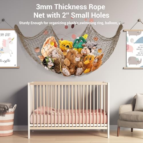 80x40'' Decorative Fishing Net w/Shells, Clips, Hanging Photo Display Net - Image 6