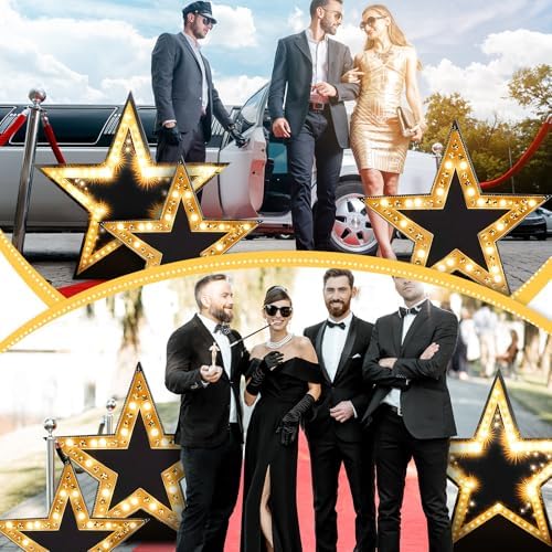 3 Pcs 26-31.5" Star Starry Night Movie Night Party Decorations Large Cutout - Image 4