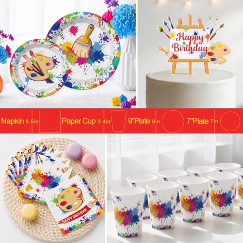 Xynic 145pcs Paint Party Decorations for Art Lovers, Serves 20 - Image 5