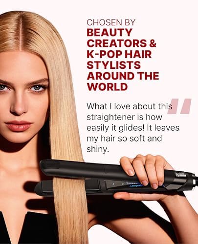 GLAMPALM Classic 1" | Ceramic Flat Iron Infused with Vita-C, Korean No.1 Hair straighteners for Women, Dual Voltage, Silk Press, Hair Styling Irons | GP201 - Image 3