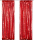 Poise3EHome 2Pcs 2Ft x 8Ft Red Sequin Backdrop Curtains,Glitter Photography Background for Party Birthday Wedding Christmas Decor by Poise3EHome
