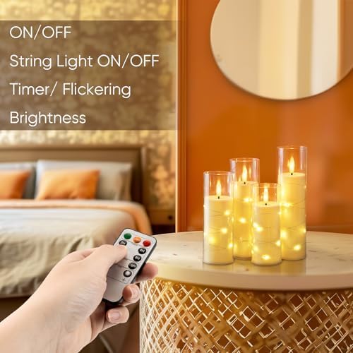 Homemory Flickering Flameless Candles with Remote, LED Fake Pillar Candles - Image 3
