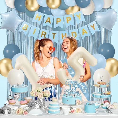 Trgowaul Light Blue 15th Birthday Decorations for Girls - Image 5