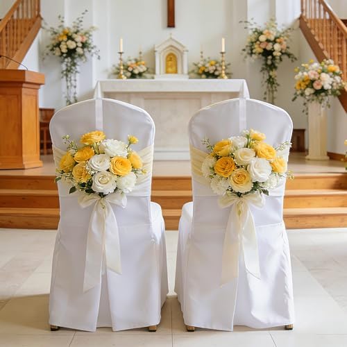 moonoom 12 Pcs Wedding Church Pew Clips, Ceremony Aisle Chair Hangers, Wedding Pew Bow Hooks for Ceremony Banquet Party Receptio Bow Garland Wreath Flowers Holder - Image 6