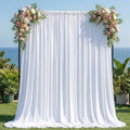 White Backdrop Curtains 10ftx10ft Wedding Polyester Photo Drapes by SoarDream
