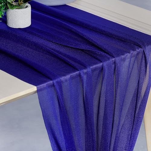Pack of 20 Chiffon Table Runners 29 x 120 Inch, 14FT Long - Royal Blue - Image 2