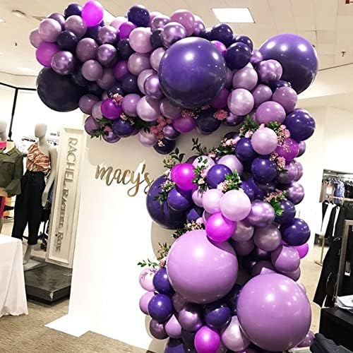 Voircoloria 130pcs Purple Balloons Garland Arch Kit, 18 12 10 5 Inch - Image 6