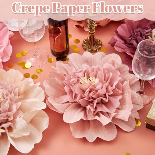 12Pcs Boho Large Paper Flowers 12'' Giant Paper Flower Decorations for Wall - Image 3