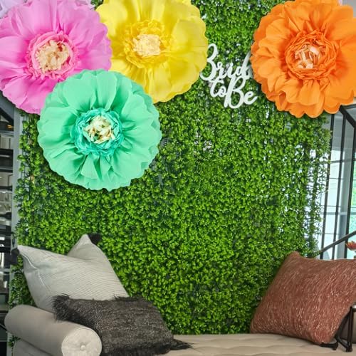 SUNBEAUTY Giant Colorful Paper Flowers Party Decorations 20" Large Fiesta Bulletin Board Tissue Pom poms Room Wall Decor for Birthday Wedding Bridal Babyshower Backdrop Hanging Tea Party Supplies - Image 6