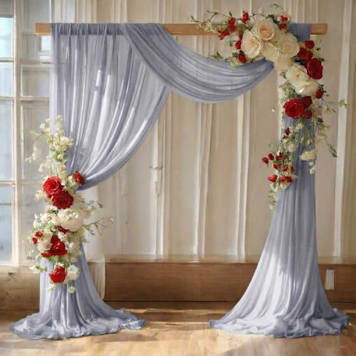 Pack of 1 Wedding Arch Drape Panel Fabric 30" x 100ft - Cool Gray by MDS