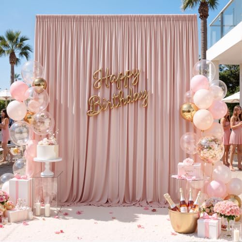 20x12 ft Dusty Pink Backdrop Curtains for Weddings, Birthdays and Photos - Image 5