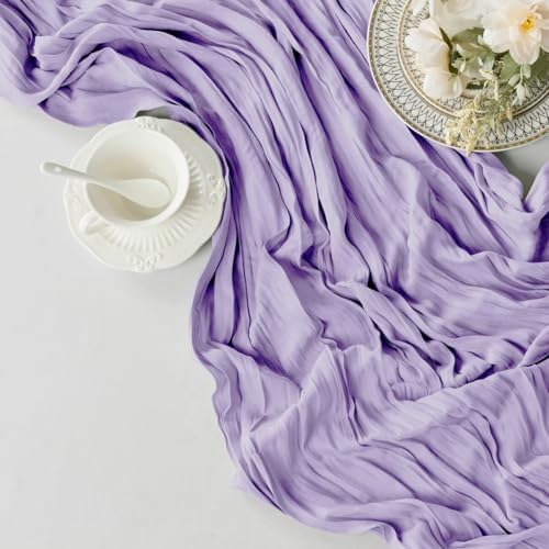 6 Pack Lilac Cheesecloth Table Runner 35"×120" Gauze Fabric Table Runner - Image 2