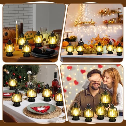 Ferraycle 6 Pcs Mini Lanterns Bulk 6 Inch Black Lamp Table Centerpieces - Image 6