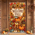 Fall Door Banner 35x71 Inch Welcome Fall Vertical Front Door Cover Pumpkins Sunflowers Maple Leaves Wheat Harvest Hanging Flag for Autumn Porch Yard Wall Farmhouse Thanksgiving Home Outdoor Decor by Unknown