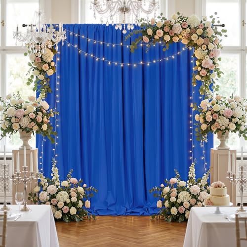 Royal Blue Backdrop Curtains 20ftx10ft Wedding Polyester Photo Drapes - Image 2