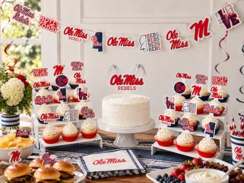 Ole Miss Decorations Party Supplies Football Graduation Banner 42 Pc - Image 2