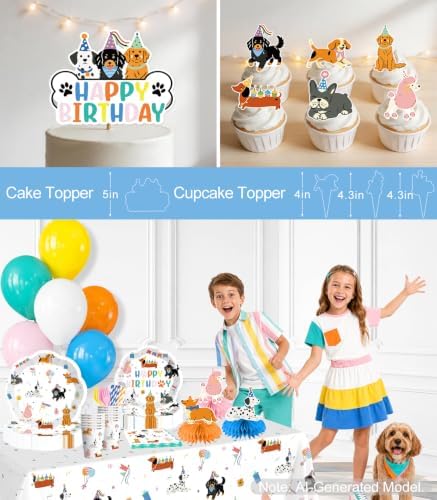 Dog Themed Birthday Party Decorations Tableware Set, Serves 25 - Image 6