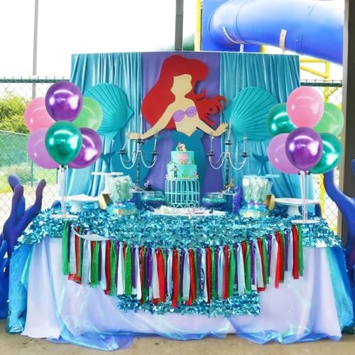 TONIFUL 4 Metallic Purple Pink Green Balloon Stand Centerpiece for Table - Image 4