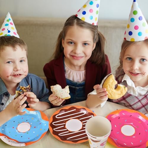 Donut Party Supplies Kit for 24 - Sweet 1st Birthday, Two Sweet and Donut Grow Up Birthday Themes | Includes Plates, Napkins, Cups, Tablecloth & Banner for Donut Party Decorations & Favors - Image 5