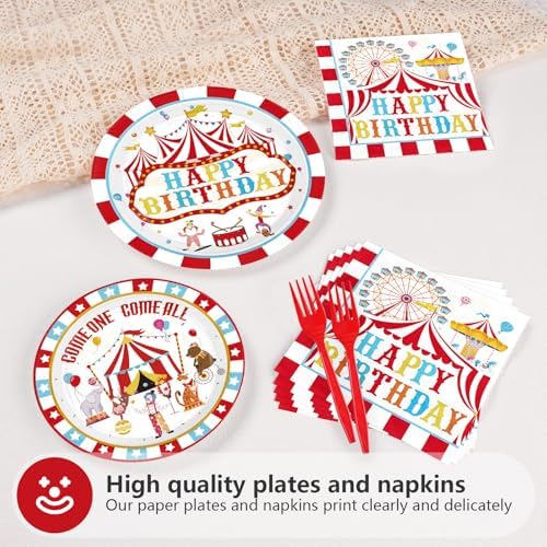 Grencian 96Pcs Circus Birthday Party Decorations, Serves 24 - Image 4