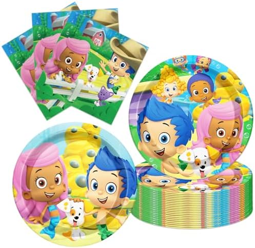 Guppies of Bubble Party Supplies 40pck include 20 plates, 20 napkins for the Guppies of Bubble birthday party decoration by ShrooFit