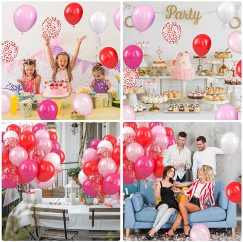 Valentine's Balloons, Pink Red for Engagement Valentine's Day Party Decor - Image 6
