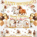 Xynic 361Pcs Horse Birthday Decorations Tableware Set, 50 Serves by Unknown