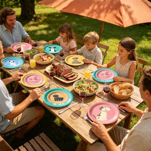 60Pcs Pet Dog Paper Plates and Napkins Set,Serve 20 - Image 7