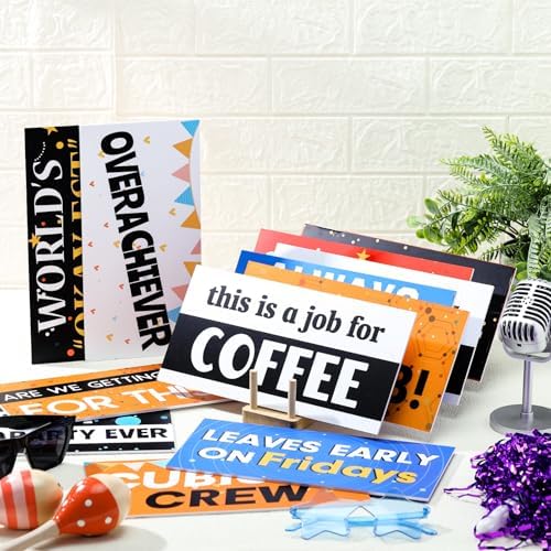 Beeveer 24 Designs Office Party Photo Booth Props Double Sided PVC Signs - Image 3