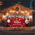 HOMETITUTE Christmas Red Silver Garage Door Cover 13x6ft by HOMETITUTE