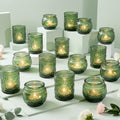 36 Pcs Green Candle Holders Bulk for Wedding Table Centerpieces - Assorted Glass Tea Light Holders for Vintage Wedding Table Centerpieces, Bridal or Baby Shower Decoration by LAMORGIFT