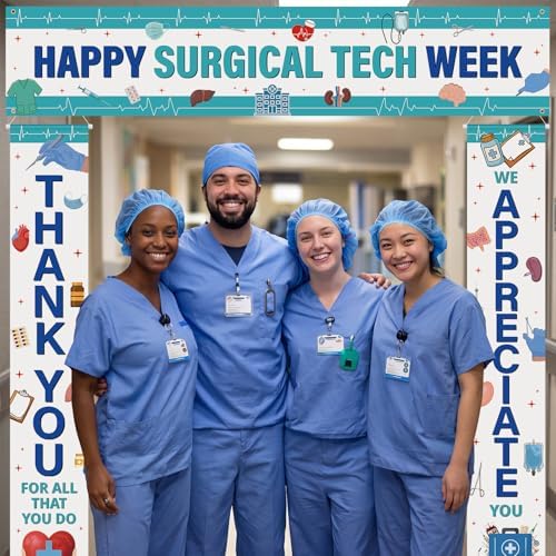 Smoothnovelty 3 Pcs Multicolor Surgical Tech Week Banner - Image 5