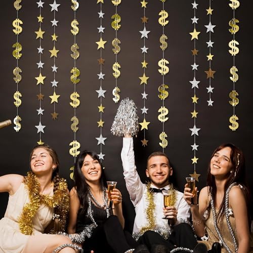 Cheerland Dollar Party Decorations Money Garland Currency $ Sign Hanging Streamer for Birthday Retirement Finance Office Vegas Theme Casino Night Gambling Success Tax Decor Graduation Party Supplies - Image 5