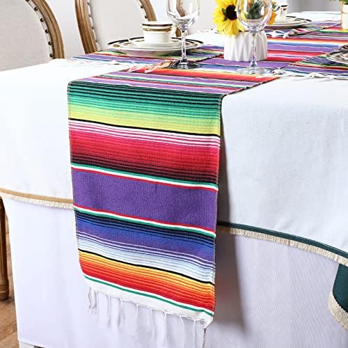 Tegeme 12 Pcs Mexican Table Runners 14 x 84 Inch Cotton,Classic Style - Image 5