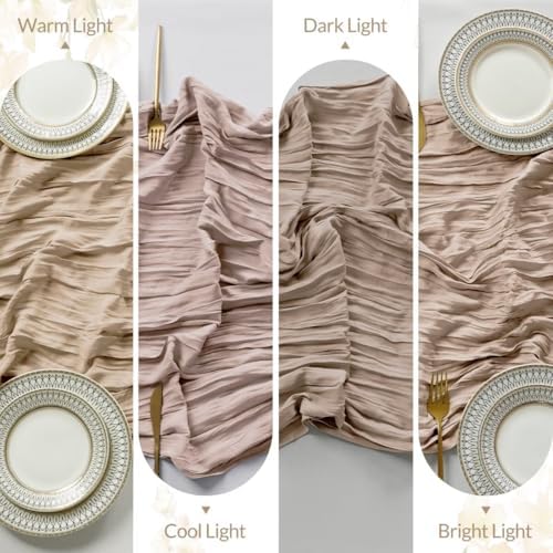 6 Pack Nude Cheesecloth Table Runner 35"×120" Gauze Fabric Table Runner - Image 7