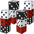 Ctosree 12 Pcs Large Casino Dice Box Casino Party Decor, Black, White, Red by Ctosree