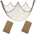 2 Pack Fish Net Decorations, 80x40 Inch Brown Fishing Net Decor for Party by iHansee