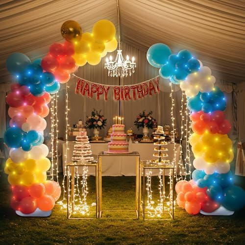AerWo Balloon Arch Stand, Bendable Balloon Arch Kit with Light Strings - Image 3